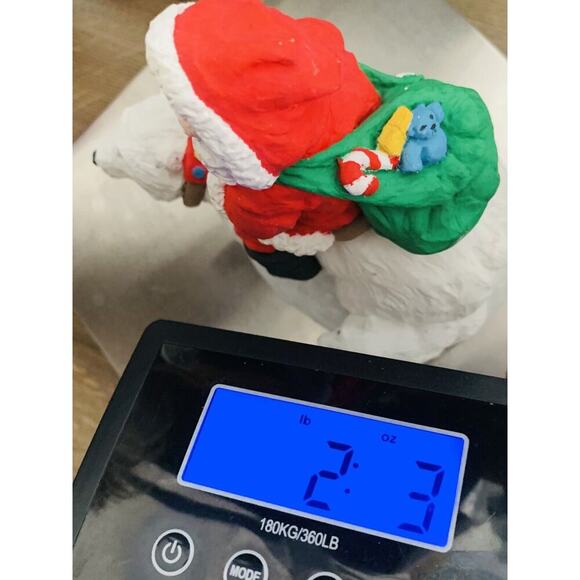 Santa Claus Riding Polar Bear Christmas Figurine Resin 7.5” Decorative Table Top - Picture 14 of 14